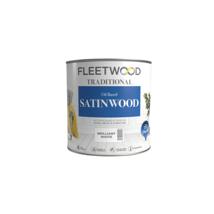 Fleetwood Traditional Oil-based Satinwood Brilliant White 5L
