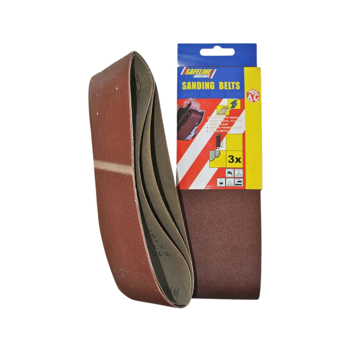 Safeline Sanding Belts Assorted 75x533mm 3 pack