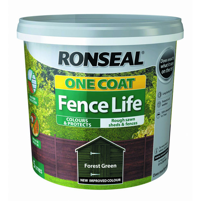 Ronseal One Coat Fence Life Forest Green 5L