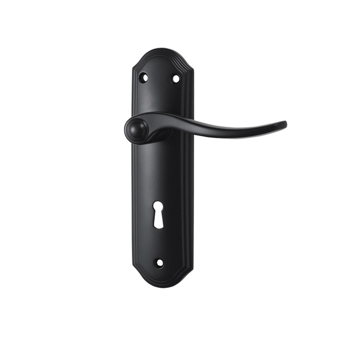 Basta Belair On Plate Door Handle Black