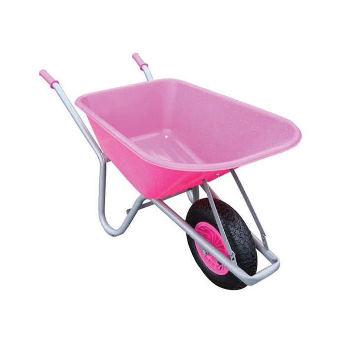 Pink PVC Garden Wheelbarrow 100L