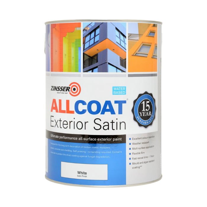 Zinsser Allcoat Exterior Paint Satin White