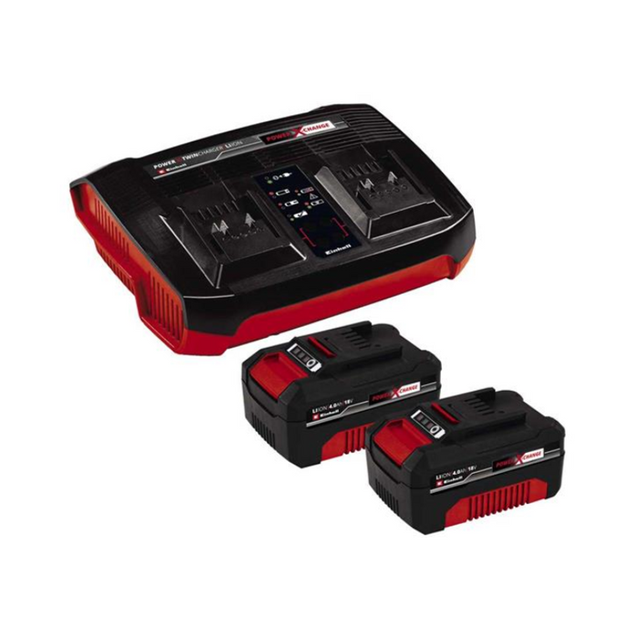 Einhell Power X-Change 2 x 18V 4Ah Batteries & Twin Charger Kit