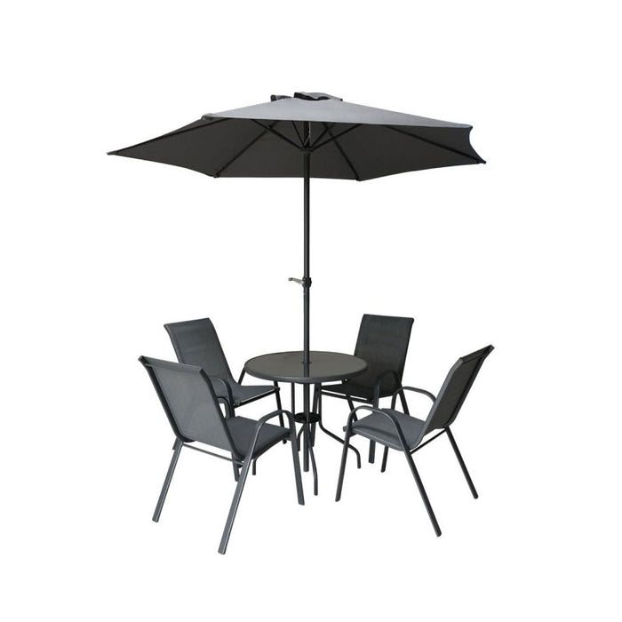 Florence 4 Seater Round Dining Set with Parasol