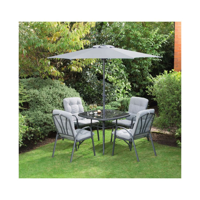 Madison 4 Seater Dining Set with Parasol