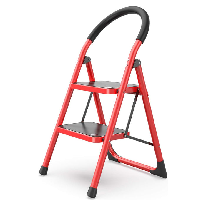 Dargan Steel Step Ladder 2 Step Red