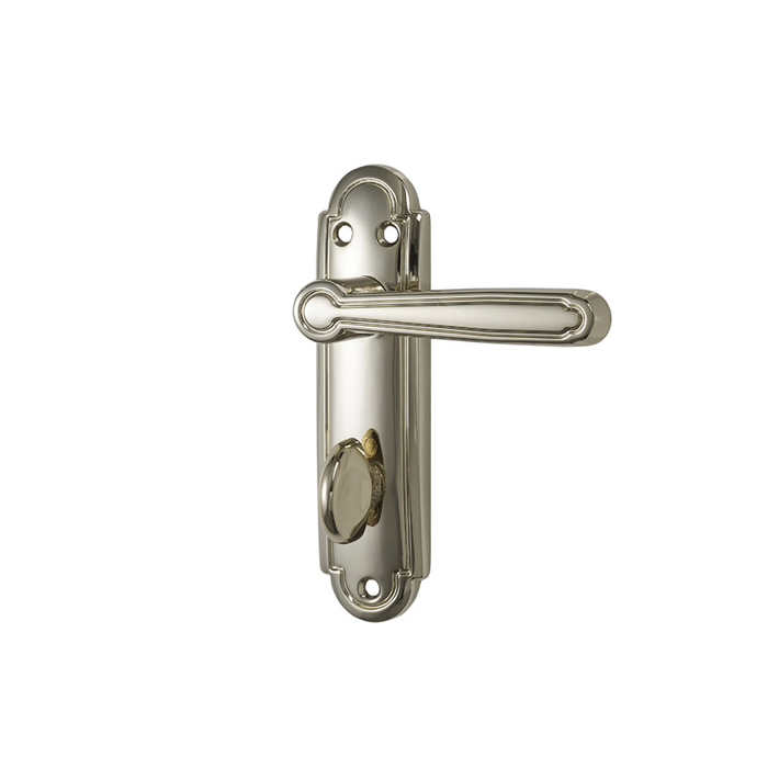 Basta Regency On Plate Bathroom Door Handle Brass