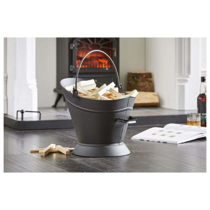 Moy Fireside Waterloo Coal Bucket Grey & Black