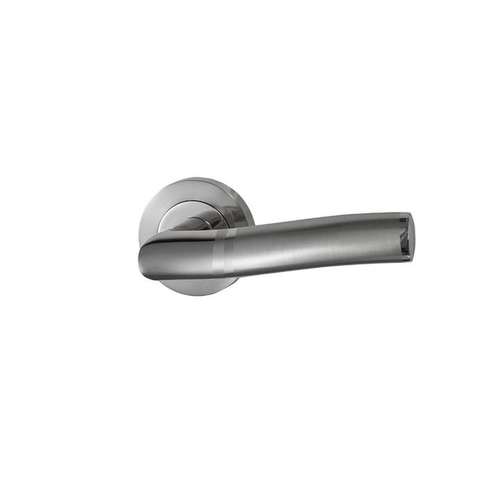 Basta Roxton On Rose Door Handle Satin Nickel