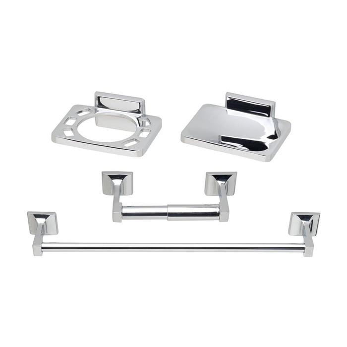 Tema Roma Chrome 4 Piece Bathroom Accessory Set