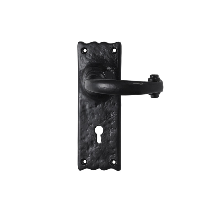 Basta Black On Plate Antique Door Handle