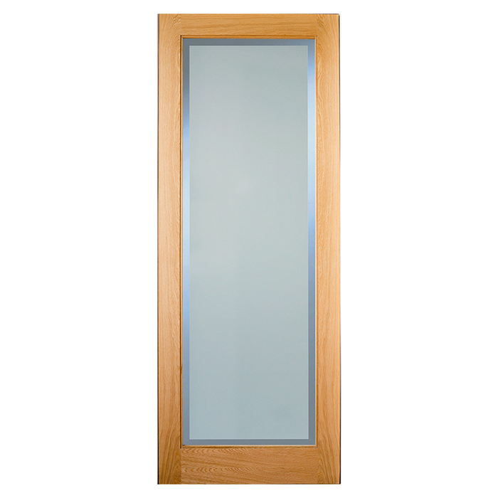 Rushmore Etch Glazed Clear Border Oak Door Pre-Finished 80X32