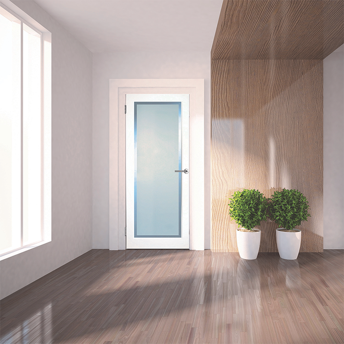 Kenmore White Primed Etch Glass Clear Border Door 78X30