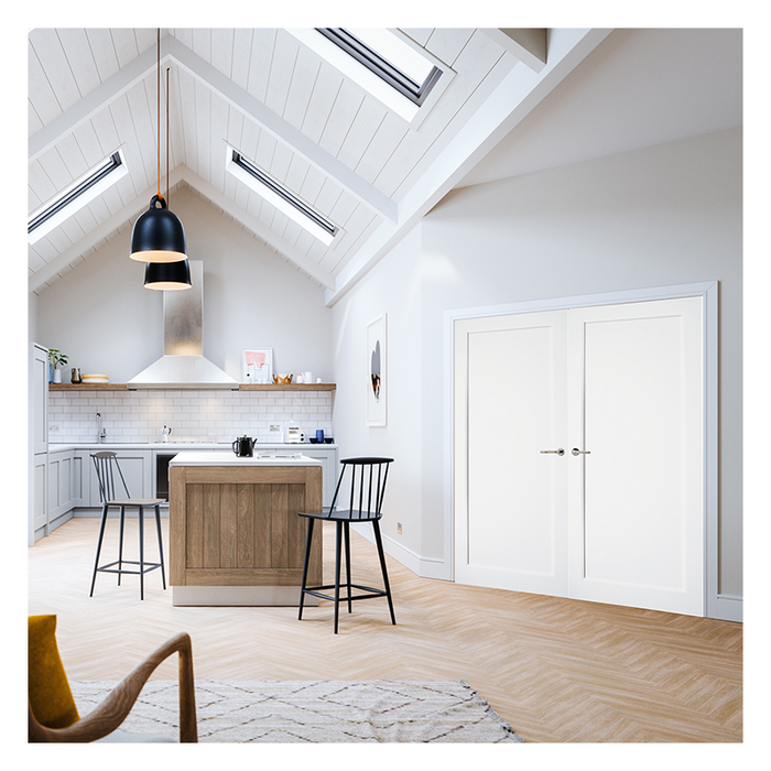 Kenmore White Primed Single Panel Shaker Door 78X28