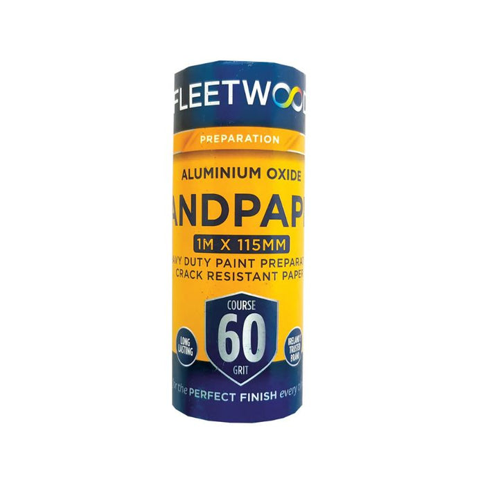 Fleetwood Aluminium Oxide Sandpaper 60Grit 1m x 115mm