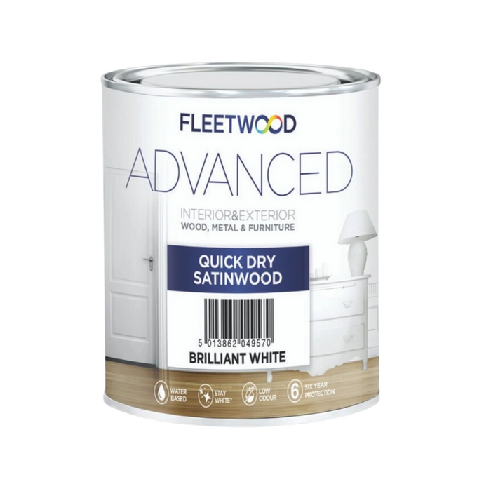 Fleetwood Advanced Quick Dry Satinwood Brilliant White