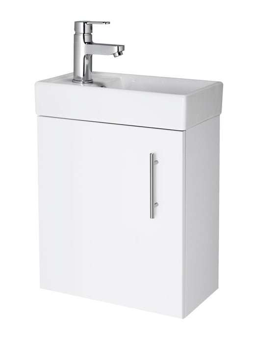 400 Wall Hung Minimalist Compact Vanity Unit & Basin White - General Hardware Supplies Homevalue