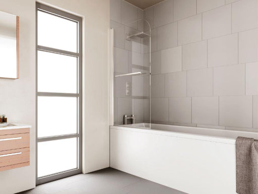 6mm Curved Rotating Bathscreen With Towel Rail Silver - General Hardware Supplies Homevalue