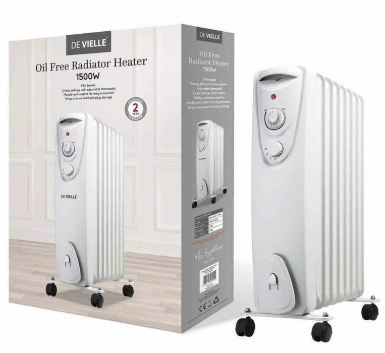 8 Fin 1500W Oil Free Radiator Heater