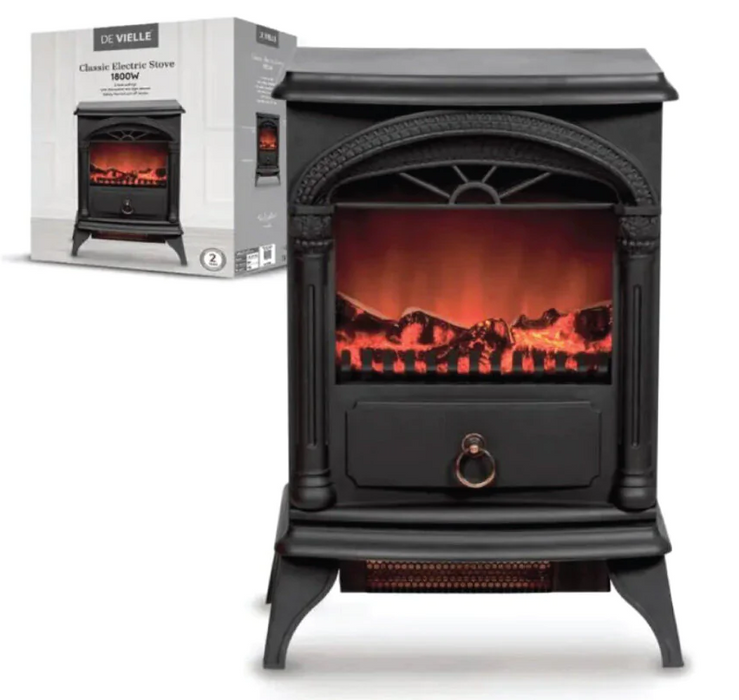 Classic Electric Stove Black 1800W