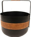 Contemporary Round Log Bucket with Leather Bang - General Hardware Supplies Homevalue