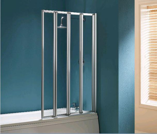 Hydro 4 Panel Bath Screen Silver - General Hardware Supplies Homevalue