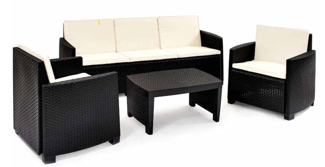 Lipari 4 Piece Rattan Set Anthracite - General Hardware Supplies Homevalue