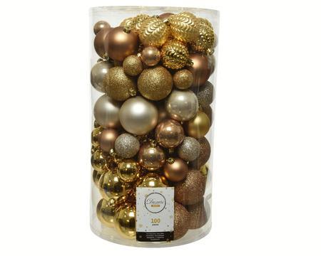 Pack of 100 Shatterproof Baubles Gold - General Hardware Supplies Homevalue