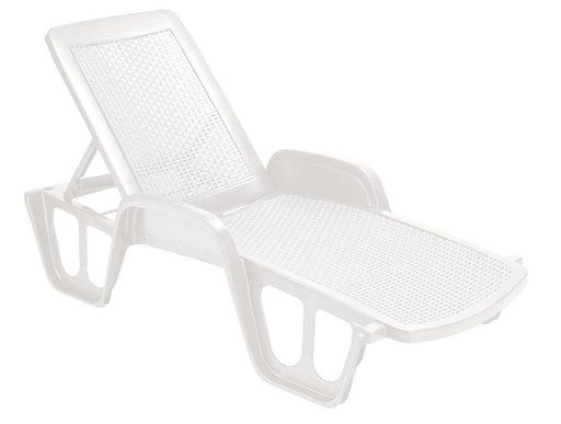 Rattan Effect Sun Lounger White - General Hardware Supplies Homevalue