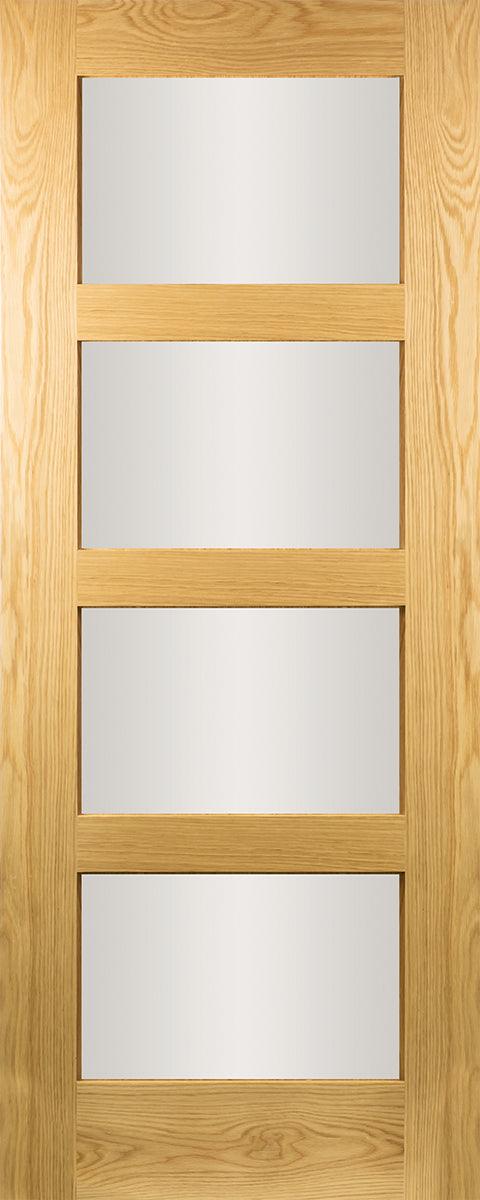 Seadec-Oak-Oak-Columbus-Clear-4-Panel-Door - General Hardware Supplies Homevalue