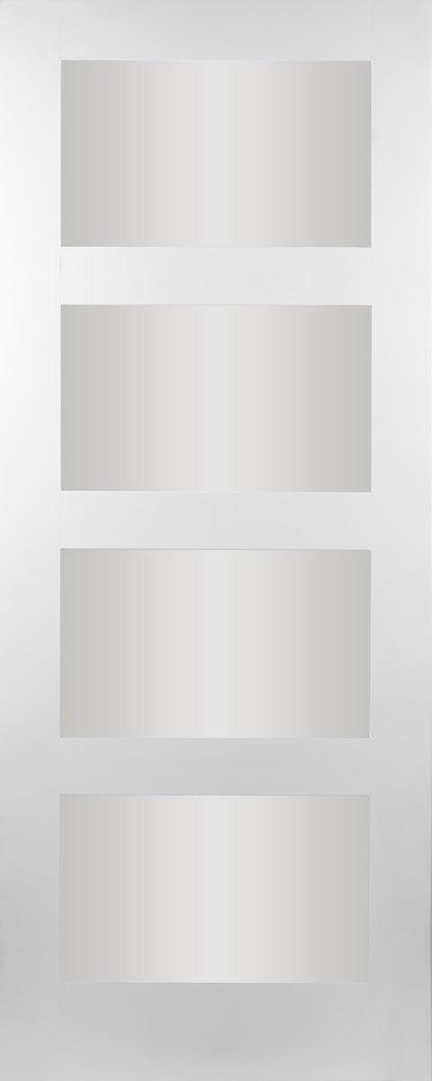 Seadec White Primed Columbus Clear  4 Panel Door - General Hardware Supplies Homevalue