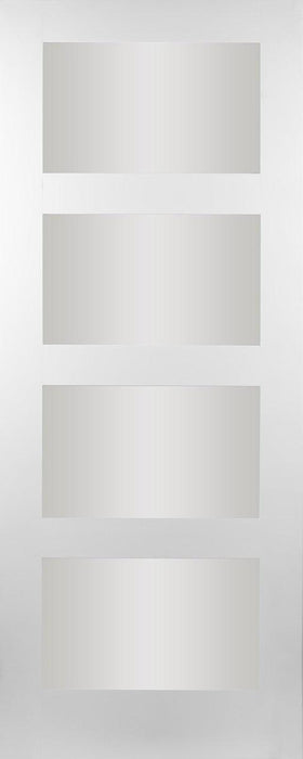 Seadec White Primed Columbus Frosted  4 Panel Door - General Hardware Supplies Homevalue