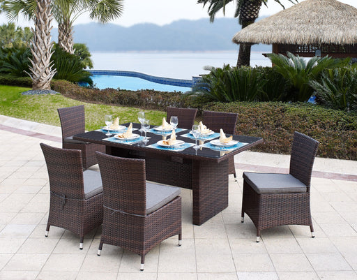 Six Seater Dark Rattan Dining Set - General Hardware Supplies Homevalue