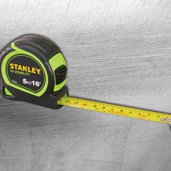 Stanley 5m Hi-Vis Tylon Tape - General Hardware Supplies Homevalue