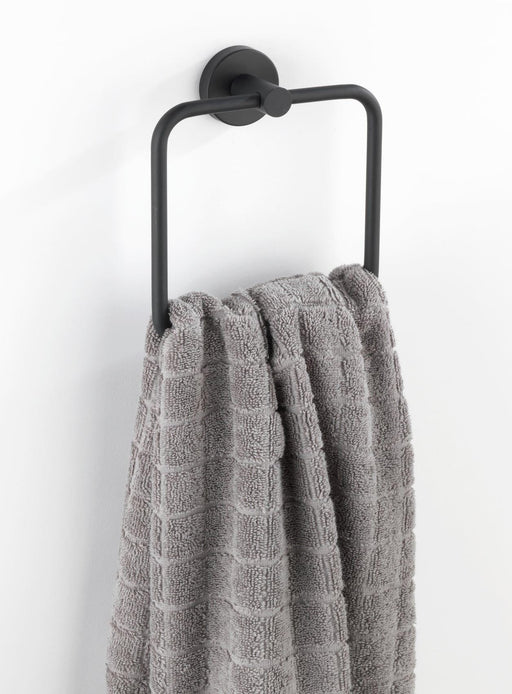 Wenko Bosio Matt Black Towel Ring - General Hardware Supplies Homevalue