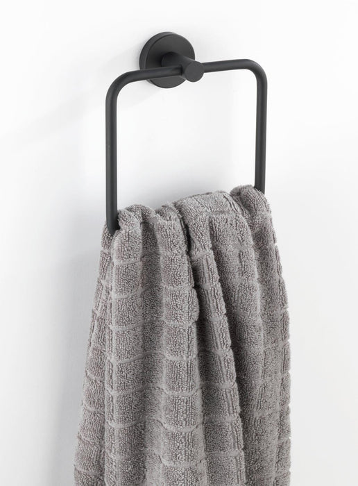 Wenko Bosio Matt Black Towel Ring - General Hardware Supplies Homevalue